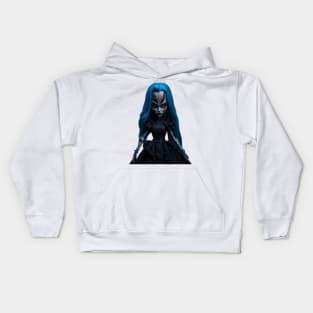 scary blue doll Kids Hoodie